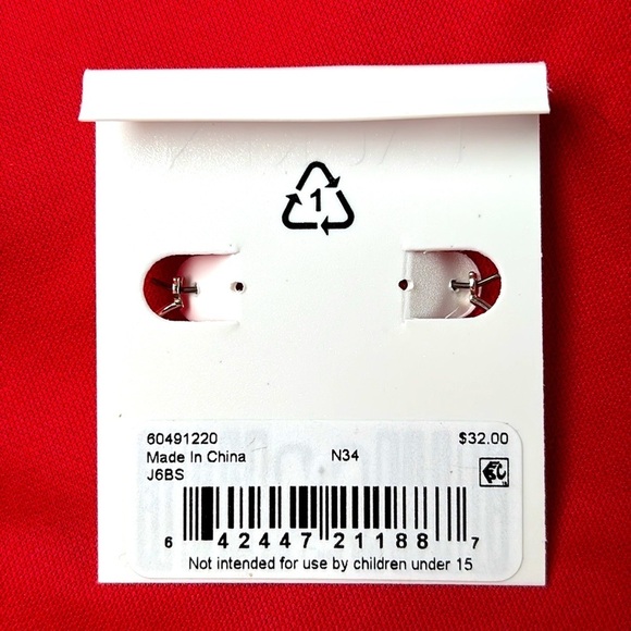 Brand New Lauren Ralph Lauren Small Slider Hoop Earrings Silver Tone Minimalist - Picture 8 of 12